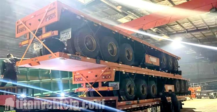 Package of 3 Axle Flatbed Container Trailer