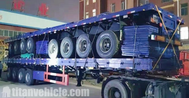 Package of 4 Axle Fence Cargo Semi Trailer