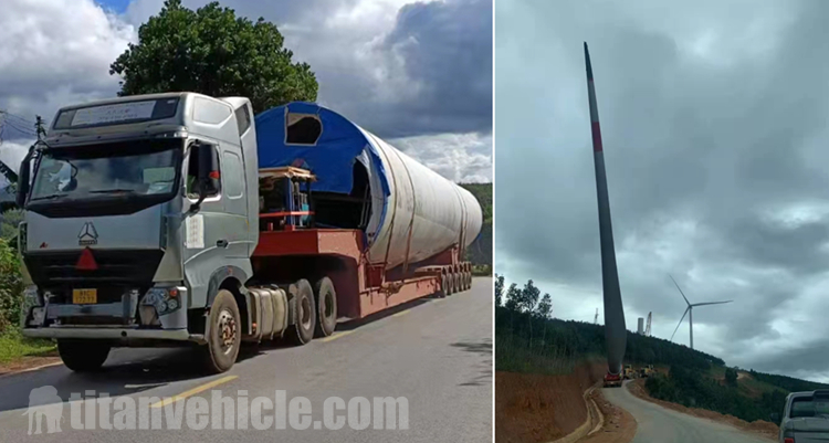 8 Axle 56m Extendable Blade Trailer for Sale In Vietnam