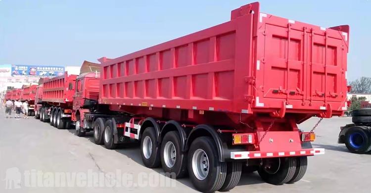 Tri Axle 35 Cubic Dump Trailer Tipper for Sale in Rwanda