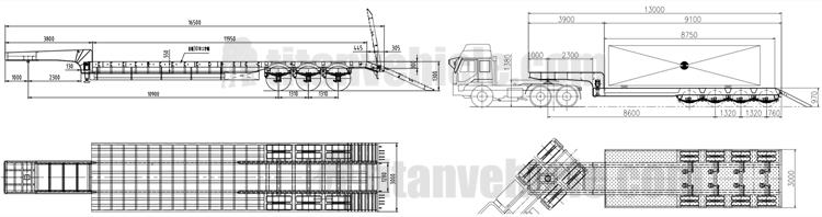 3 Axle 4 Axle 80T Excavator Trailer for Sale In Ethiopia