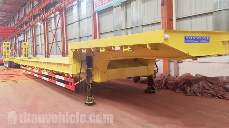 4 Line 8 Axle 100 Ton Extendable Lowbed Trailer for Sale In Congo