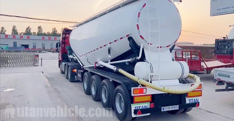 4 Axle 60CBM Pneumatic / Dry Bulk Tank Trailers for Sale In Congo Banana