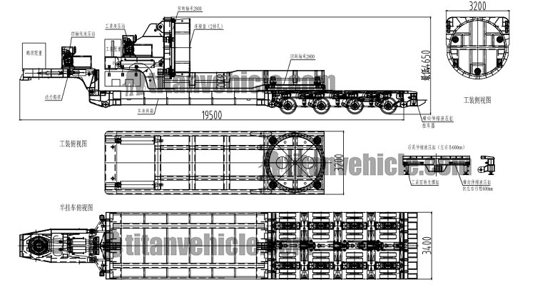 4 line 8 axle Hydraulic gooseneck  Blades wind turbine