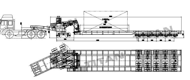 5 line 10 axle lowboy detachable trailer for sale drawing