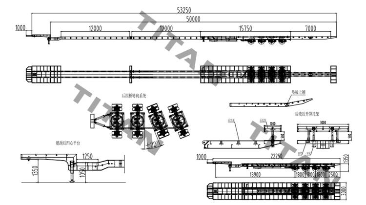 Drawing of Extendable Trailer